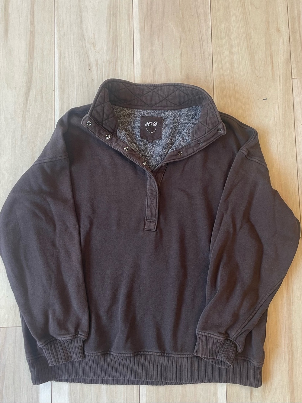 Aerie Oh Snap Sweatshirt Brown Size M - Picture 3 of 7